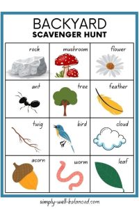 Free Printable Backyard Scavenger Hunt for Kids - Simply Well Balanced