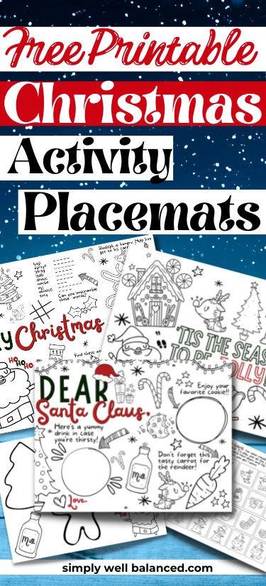 Printable Christmas Activity Coloring Placemats.