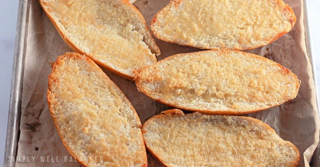 Baked rolls for spaghetti bread recipe.