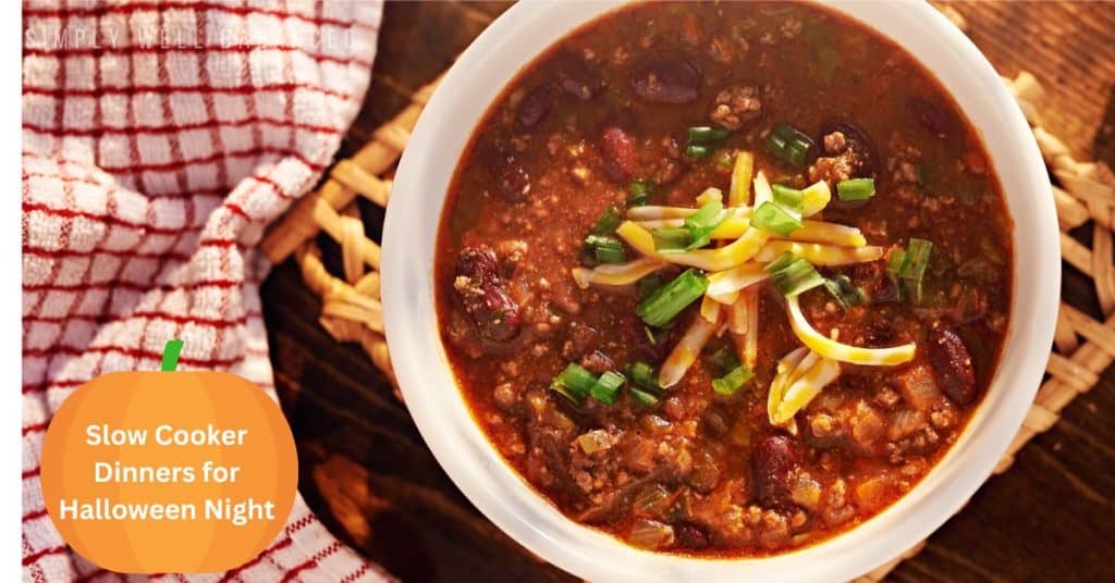 Slow cooker chili for Halloween Night