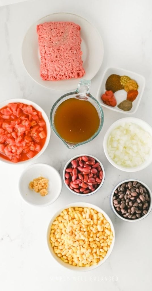 Lazy Mom Taco Soup Recipe Ingredients