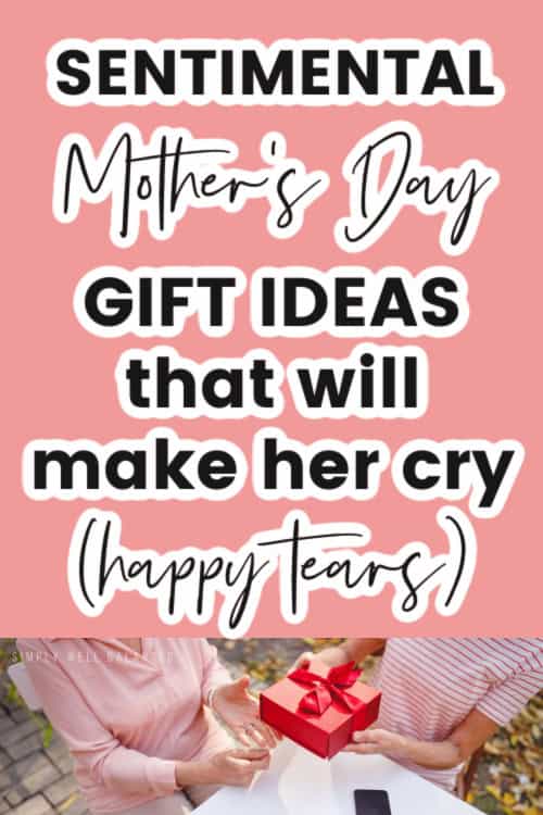 Sentimental mother's day gift ideas - image of daughter handing her mother a gift for mother's day.